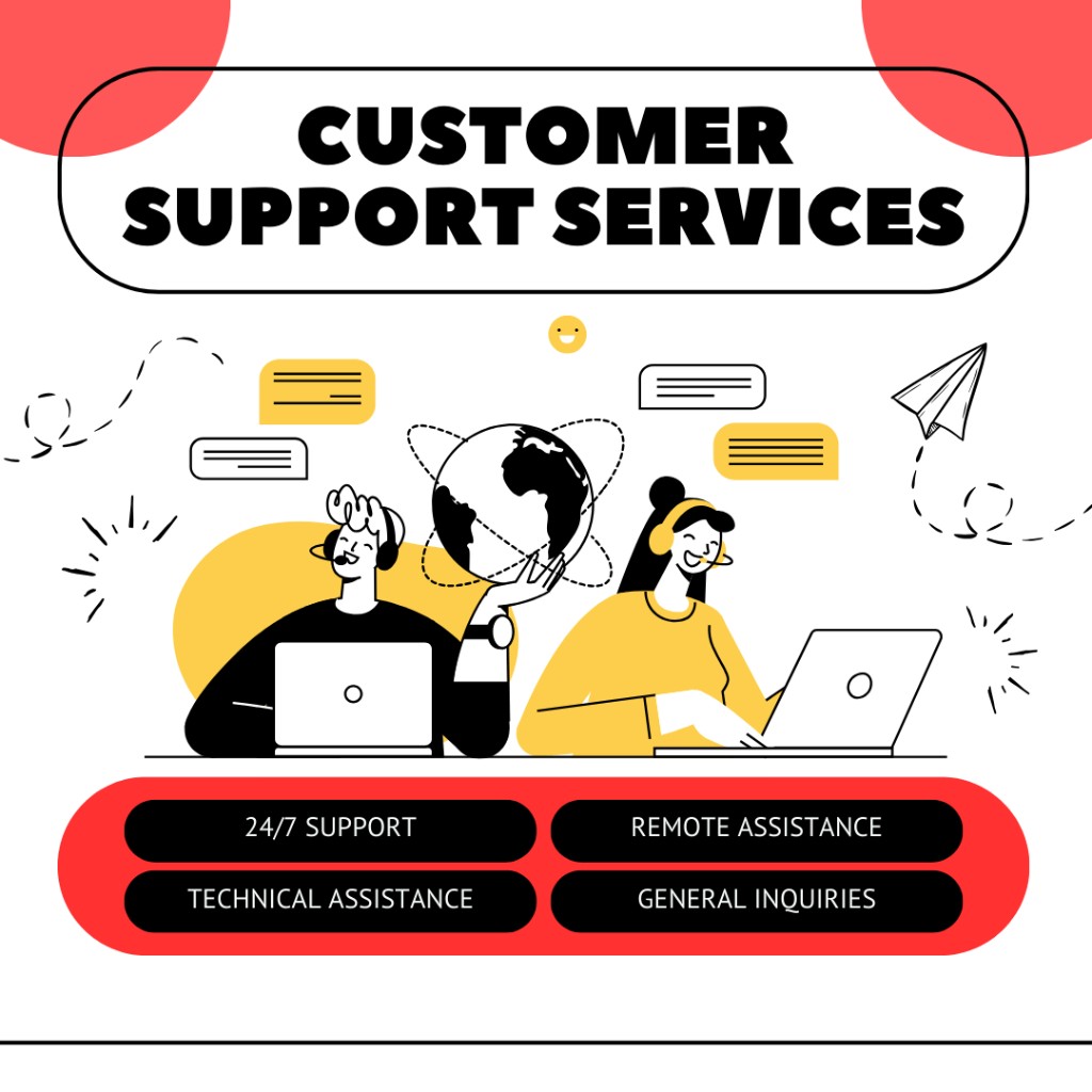 Customer support services—24/7 support, remote assistance, technical help, and general inquiries