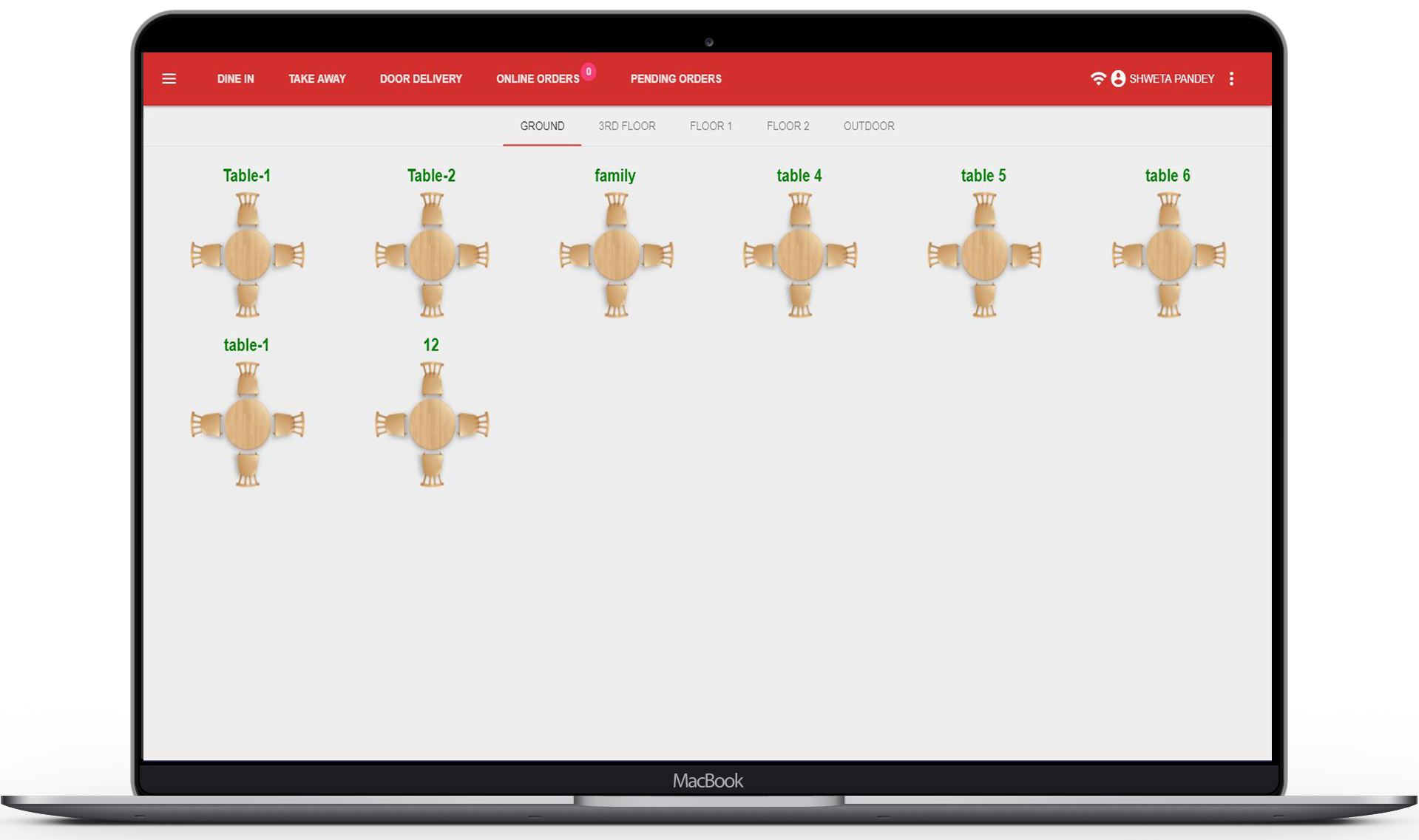 operations of a mobile restaurant POS system