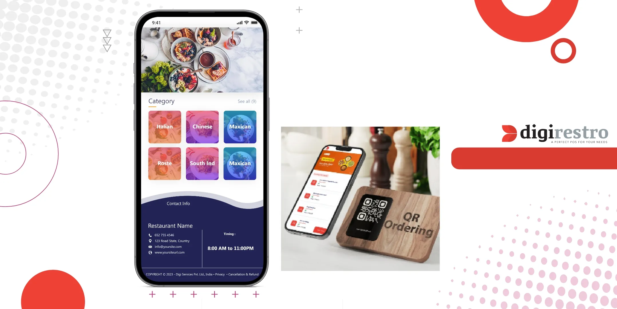 QR Ordering: Guests scan, browse, and order from the table with your branded digital menu.